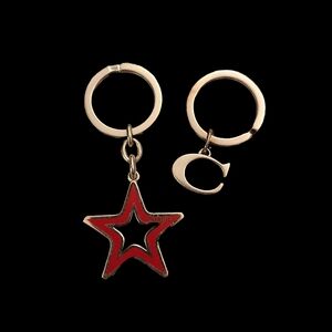 2 Coach Vintage Keychains Red Star & Silver C Signature